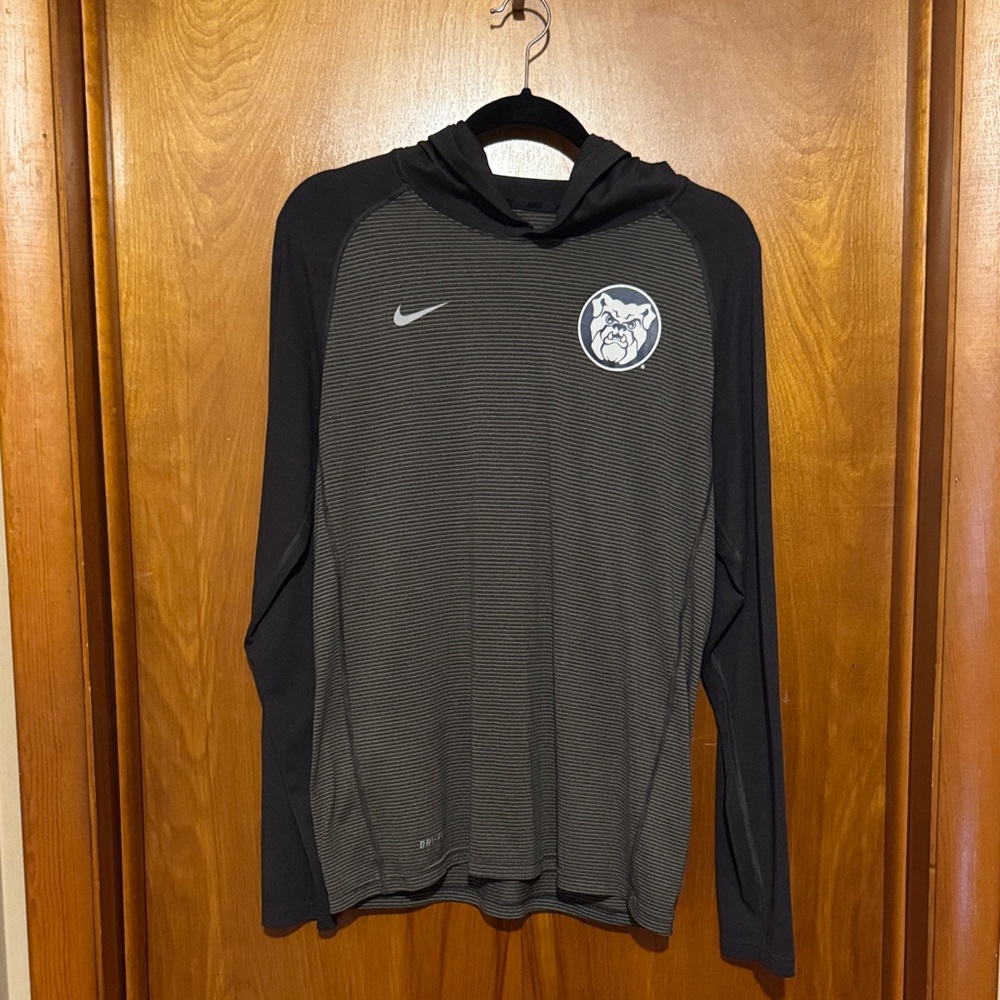 Nike Butler Navy and Gray Long Sleeve with Bulldog Emblem